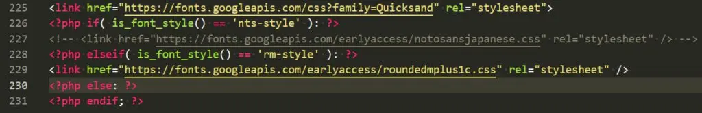 NotoSansJapaneseコメントアウト