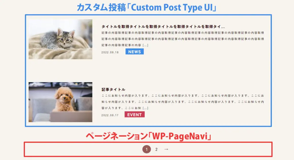 カスタム投稿とページネーション