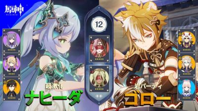 【原神】無凸ナヒーダ超激化パーティ 完凸ゴロー岩パーティ 螺旋 C0 Nahida C6 Gorou Genshin Impact 4K (げんしん)