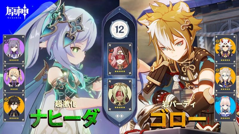 【原神】無凸ナヒーダ超激化パーティ 完凸ゴロー岩パーティ 螺旋 C0 Nahida C6 Gorou Genshin Impact 4K (げんしん)