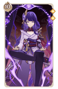 原神 雷電将軍 七聖召喚カード 等級4 雷電将軍】七聖召喚キャラカード（Wiki）【原神】｜プルデザイン