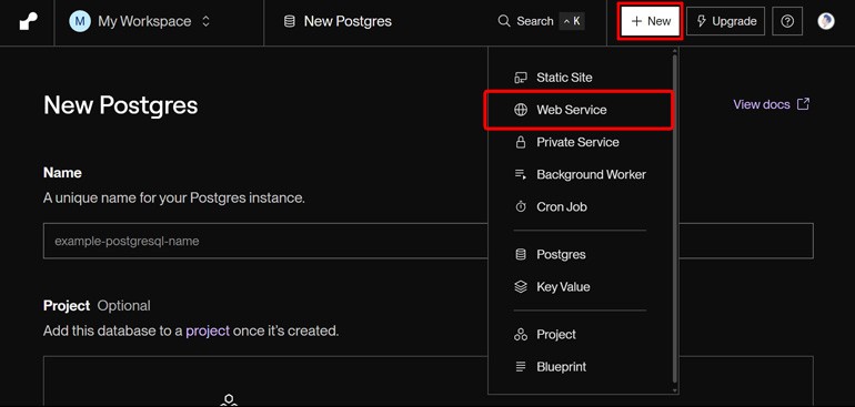 Render → New → Web Service